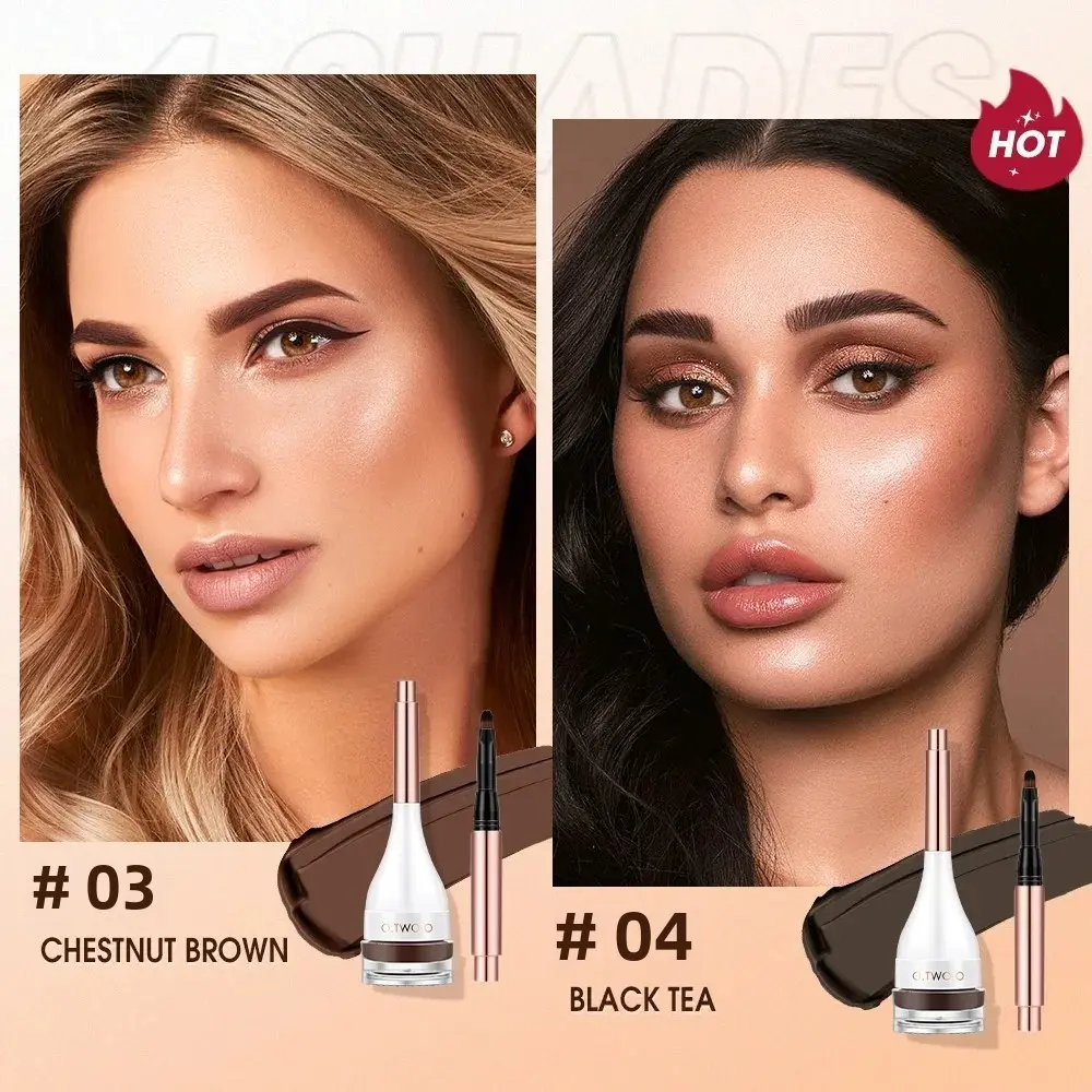 Natural Eyebrow Pomade Brow Waterproof Creamy Texture Highly Tint Eyebrow Gel Double Use For Eyeliner Beauty Makeup Smudge Proof
