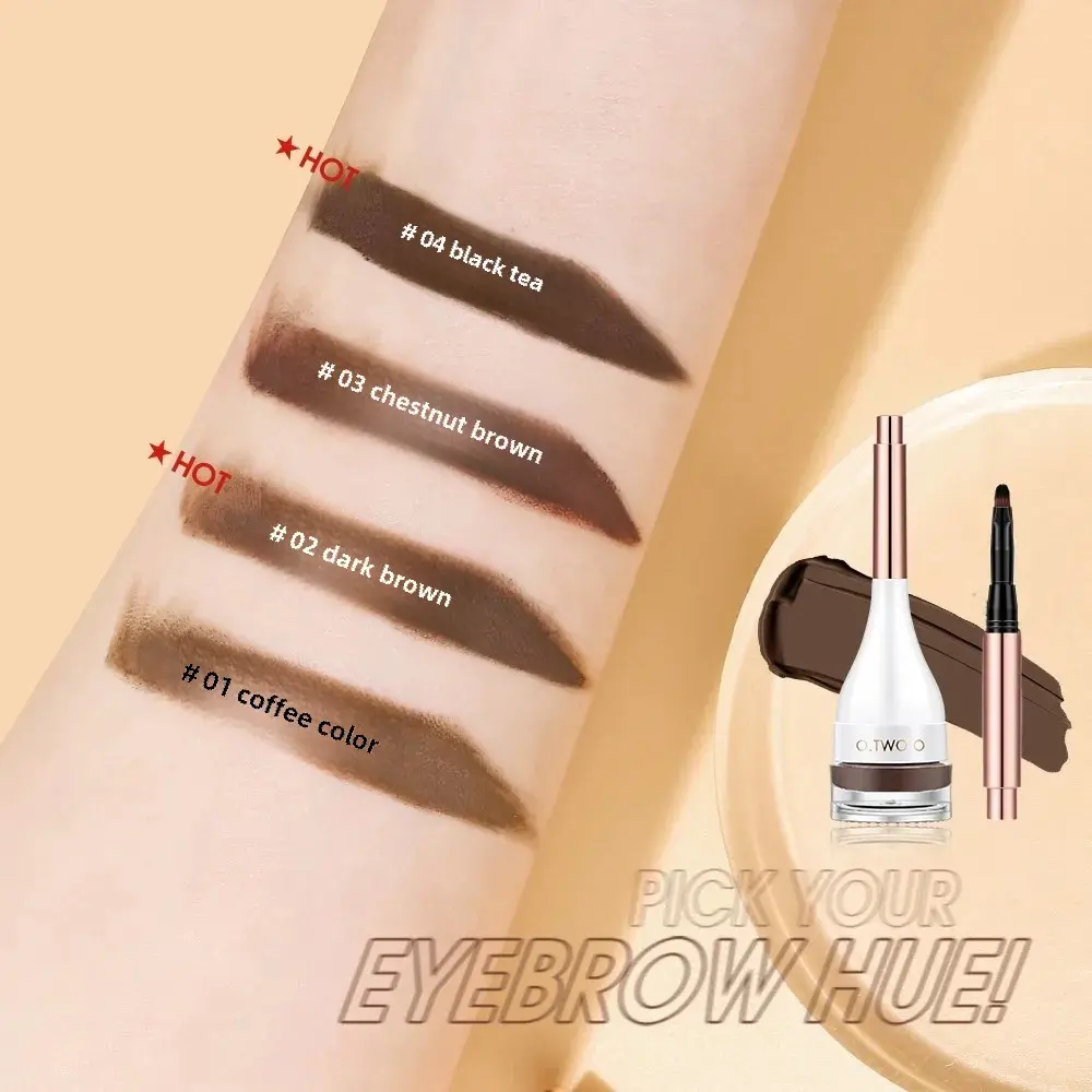 Natural Eyebrow Pomade Brow Waterproof Creamy Texture Highly Tint Eyebrow Gel Double Use For Eyeliner Beauty Makeup Smudge Proof