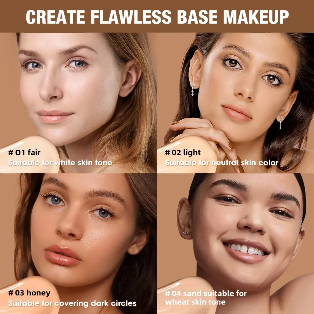 Waterproof Matte Concealer Cream Lightweight Foundation Makeup Base Full Coverage For Face And Dark Circles