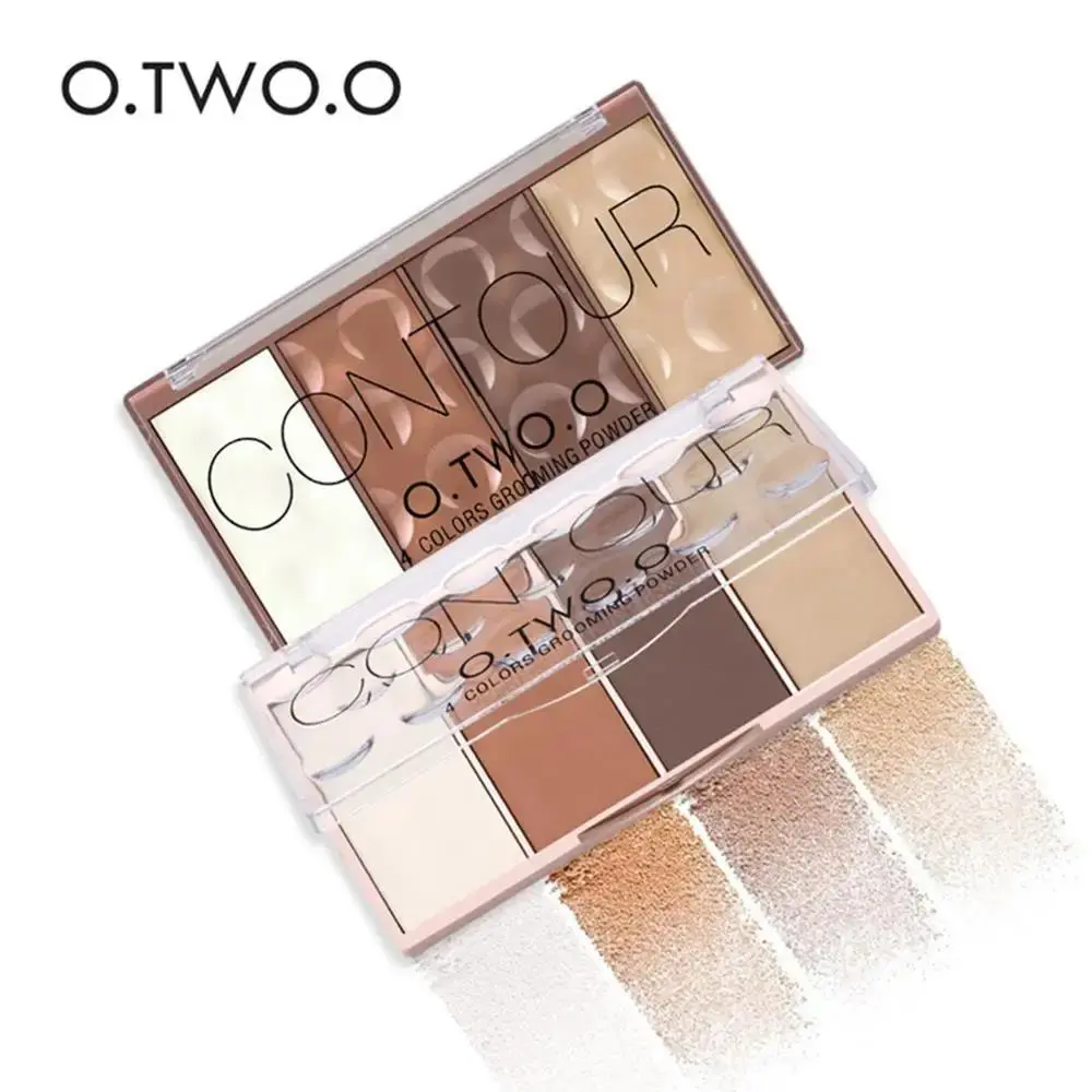4 Color Face Contour Palette Long Lasting Bronzer Powder Makeup Highlighter Shadow Kit For Natural Grooming Cosmetics