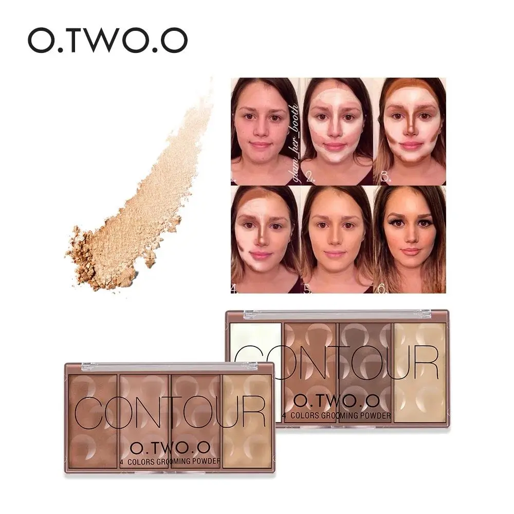 4 Color Face Contour Palette Long Lasting Bronzer Powder Makeup Highlighter Shadow Kit For Natural Grooming Cosmetics