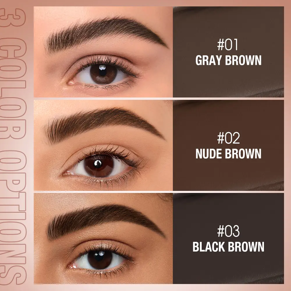 Long Lasting Eyebrow Pomade Brow Gel Wax Waterproof 2 in 1 Creamy Texture Tint Makeup Enhancer for Defined Brows