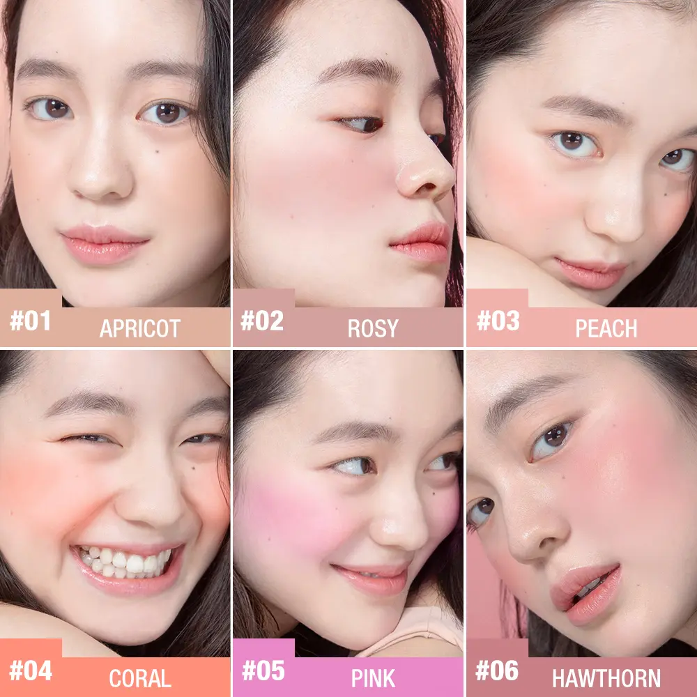 Soft Mineral Blush Palette 6 Colors Matte Long Lasting Powder Natural Cheek Contour Shadow Rouge Makeup Beauty