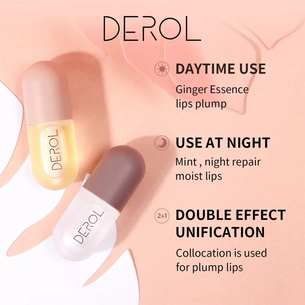 Day Night Ginger Mint Lip Plumping Liquid Plump and Increase Nourishing and Moisturizing Lip Set Box Lip Plumping Enhancer