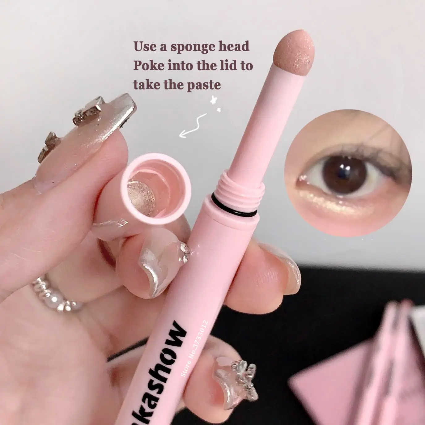 2 In 1 Curved Gel Eyeliner Lying Silkworm Shadow Line With Sponge Brightening Paste Matte Shimmer Silky Smooth Eye Liner Pencil