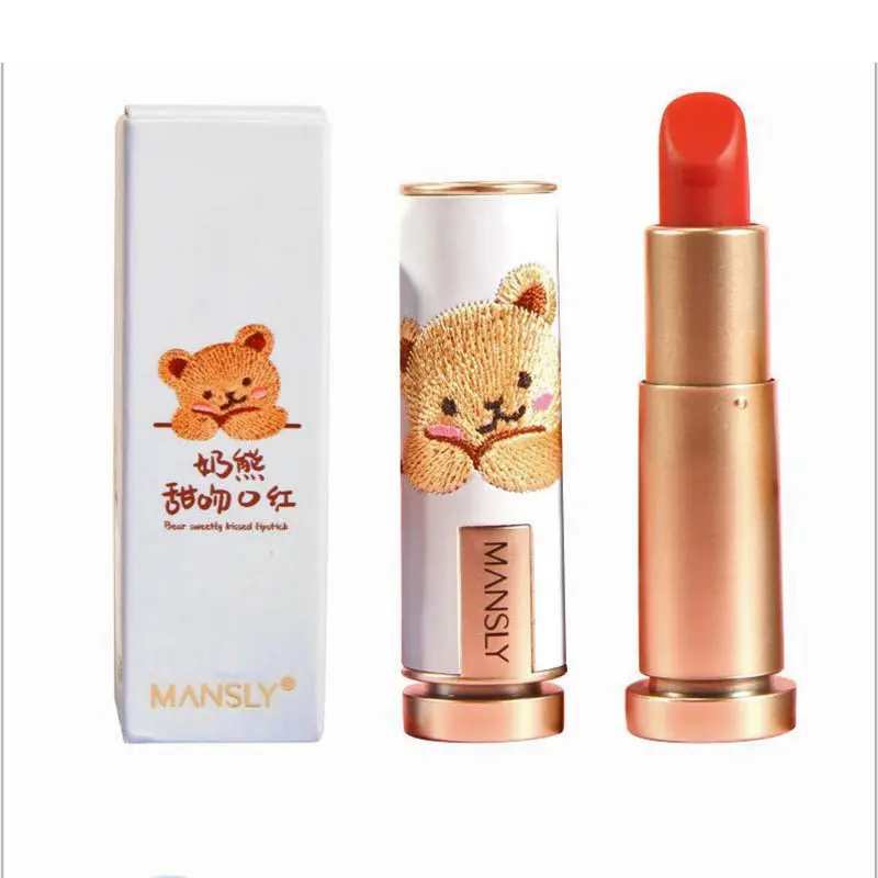 Sweet Milk Bear Velvet Matte Embroidery Lipstick Smooth Long Lasting Easy to Wear Waterproof Moisturizing Lip Makeup Cosmetics