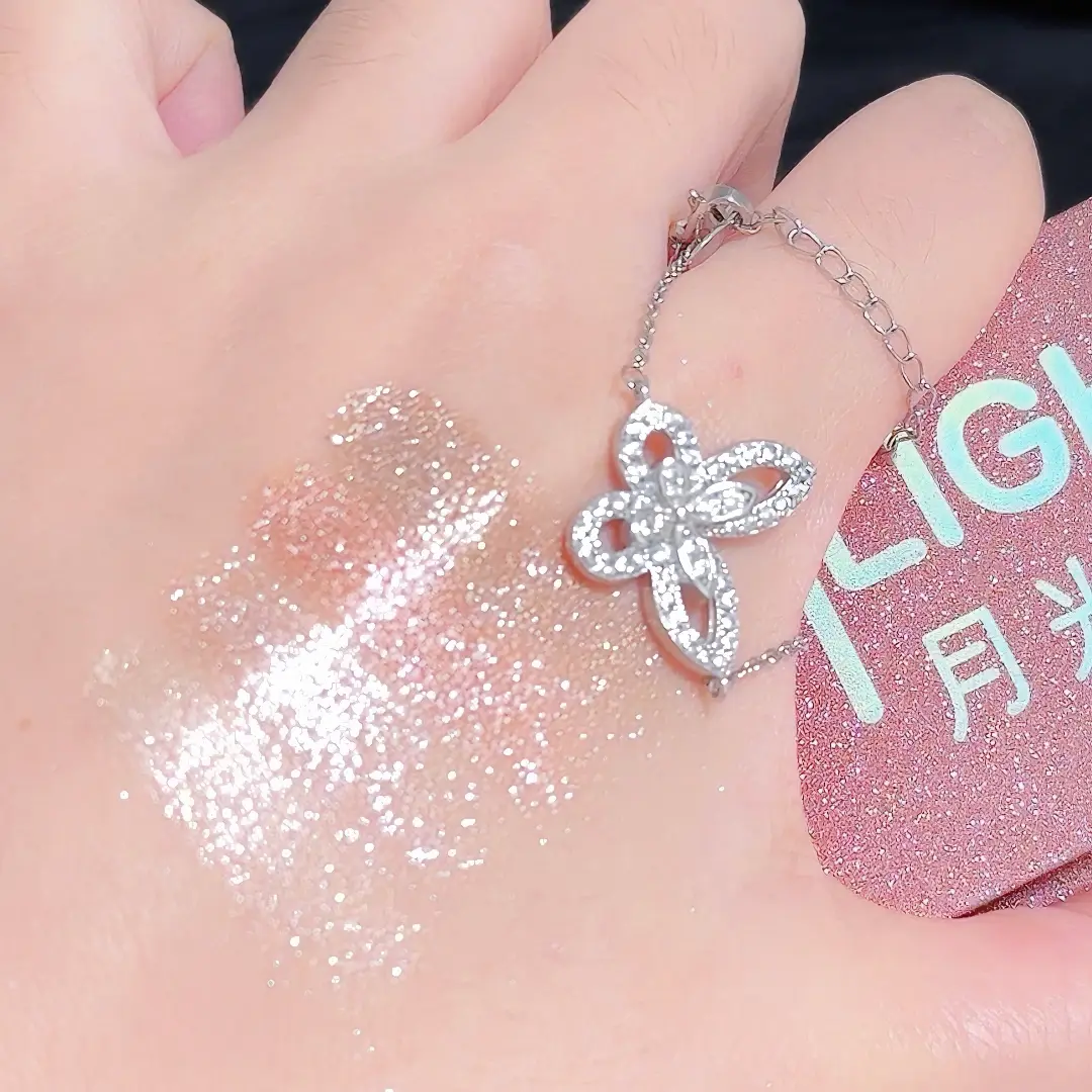 Diamond Four Color Highlighter Palette Glitter Shimmer Eye Shadow Silver Moonlight Brightening Lying Silkworm Face Body Makeup