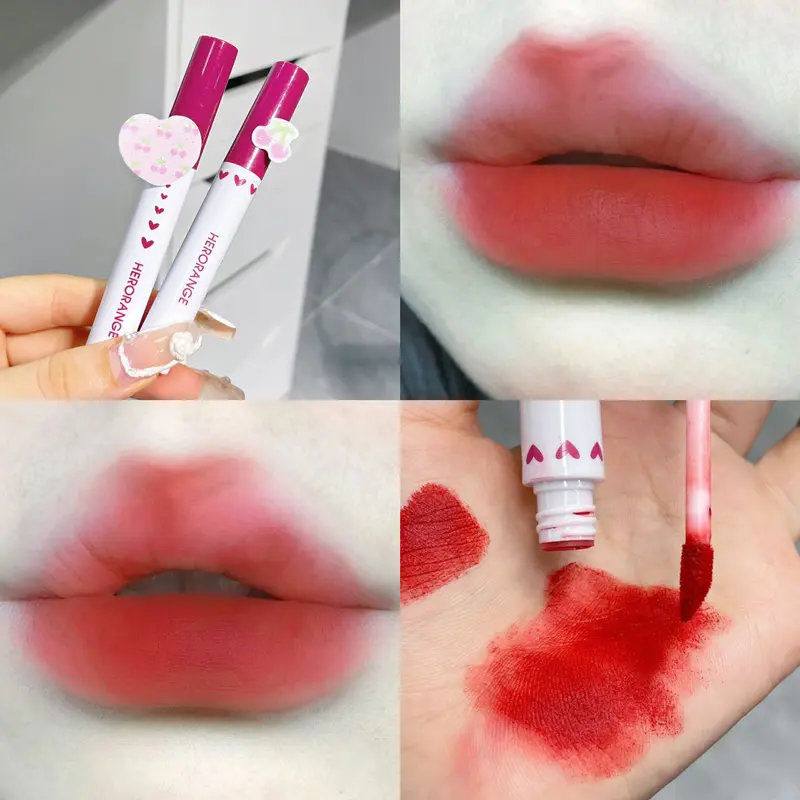 5Pcs Boy/Girl Lip Gloss Set Red Tint Makeup Long Lasting Matte & Mirror Cigarette Lip Glaze Waterproof Lipstick Kit Cosmetic