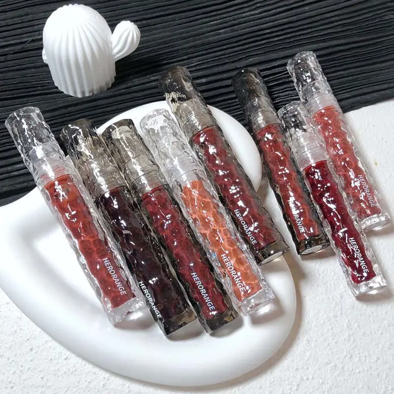 Glacier Mirror Water Lip Glaze Transparent Glass Lip Oil Waterproof Liquid Lipstick Nude Red Rose Clear Tint Lip Gloss Makeup