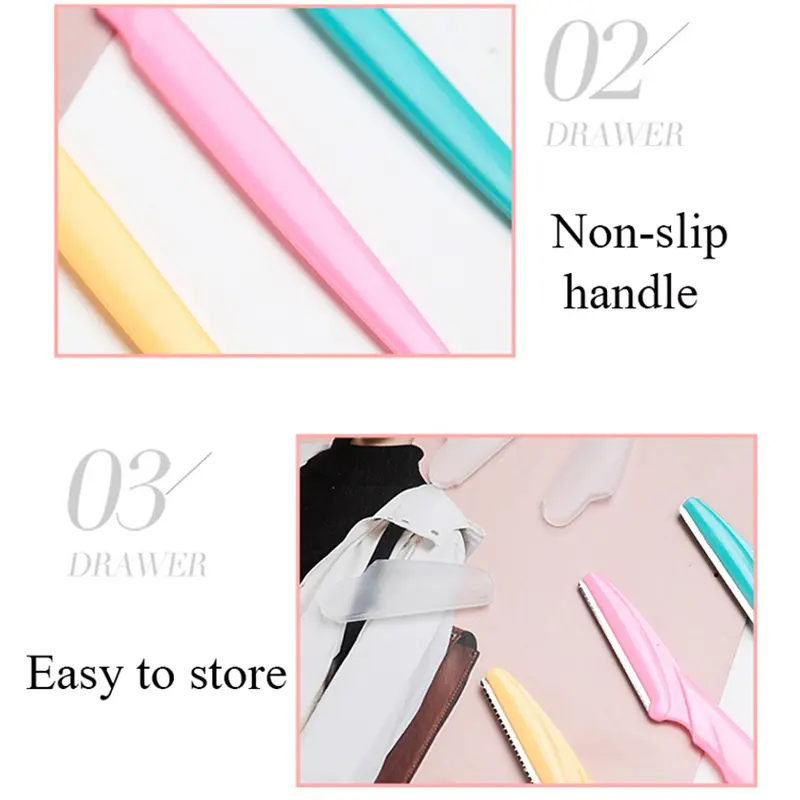 10 Pcs Small Professional Trimmer Safe Blade Shaping Knife Eyebrow Blades Face Hair Removal Scraper Shaver Makeup Beauty Tools