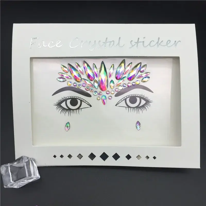 3D Crystal Glitter Jewels Tattoo Sticker Women Fashion Face Body Gems Gypsy Festival Adornment Party Makeup Beauty Stickers