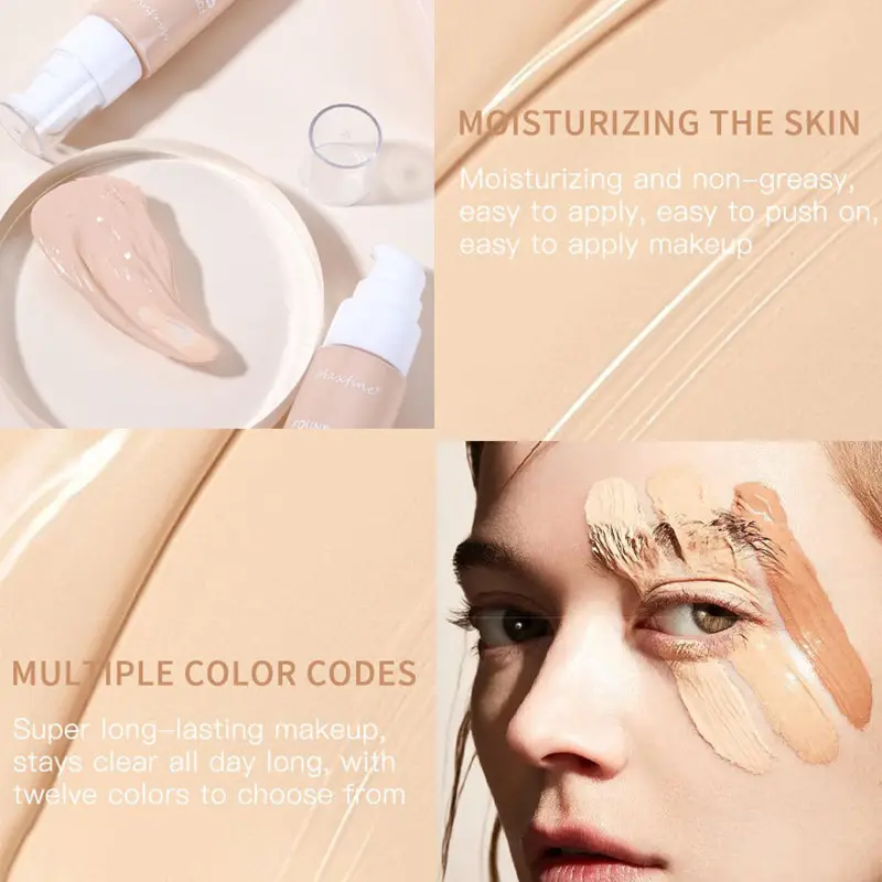 30ml Matte Liquid Foundation Effective Concealer Waterproof Makeup Primer Oil Control BB Cream Full Coverage Dark/Light Skin