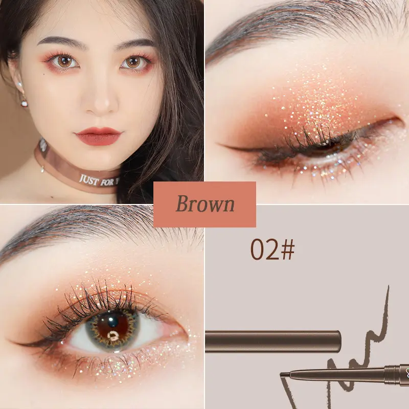 1 Pcs 6 Color Gel Eyeliner Pen Natural Long-lasting Waterproof Sweat-proof No Smudging Brown Black Eye Liner Pencil Eye Makeup