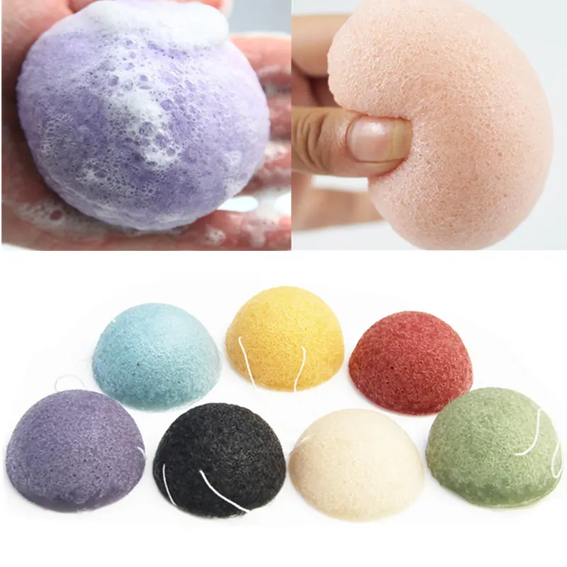 4pcs Exfoliator Cleanse Konjac Sponge Natural Konjac Konnyaku Puff Face Wash Cleaning Sponge Esponja Maquiagem Makeup Konjac