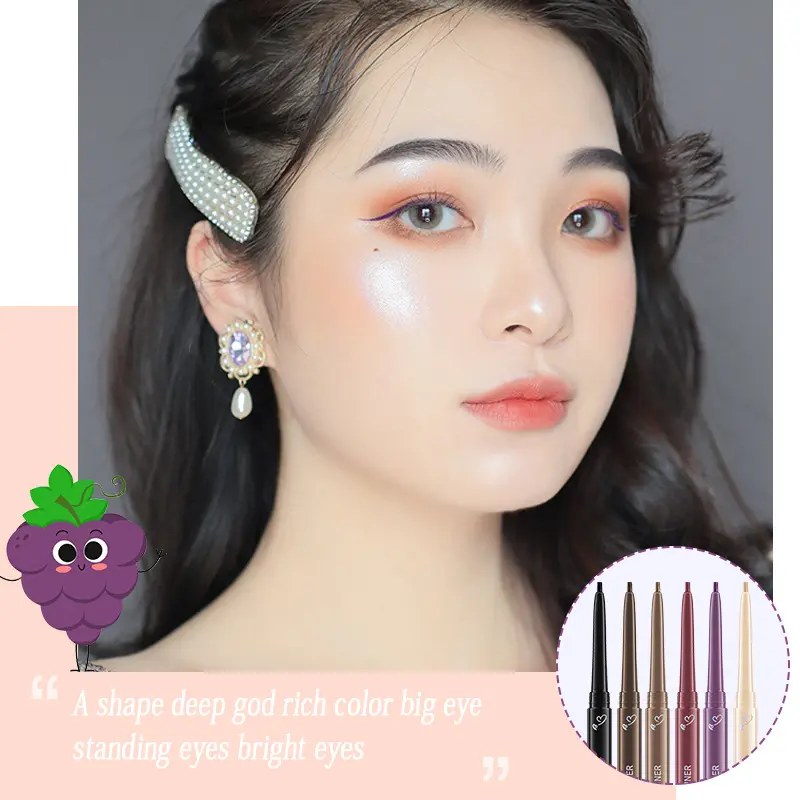 1 Pcs 6 Color Gel Eyeliner Pen Natural Long-lasting Waterproof Sweat-proof No Smudging Brown Black Eye Liner Pencil Eye Makeup