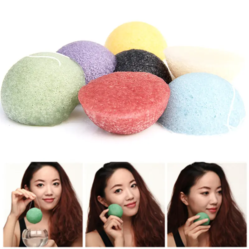 4pcs Exfoliator Cleanse Konjac Sponge Natural Konjac Konnyaku Puff Face Wash Cleaning Sponge Esponja Maquiagem Makeup Konjac