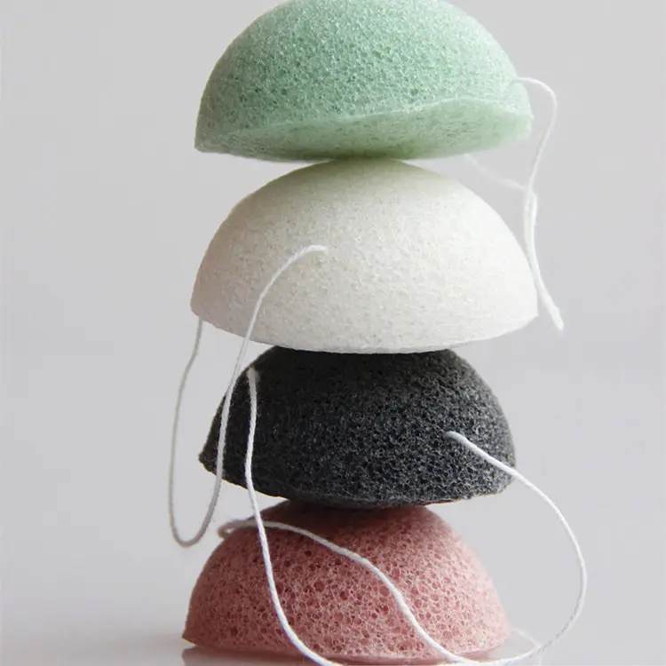 4pcs Exfoliator Cleanse Konjac Sponge Natural Konjac Konnyaku Puff Face Wash Cleaning Sponge Esponja Maquiagem Makeup Konjac