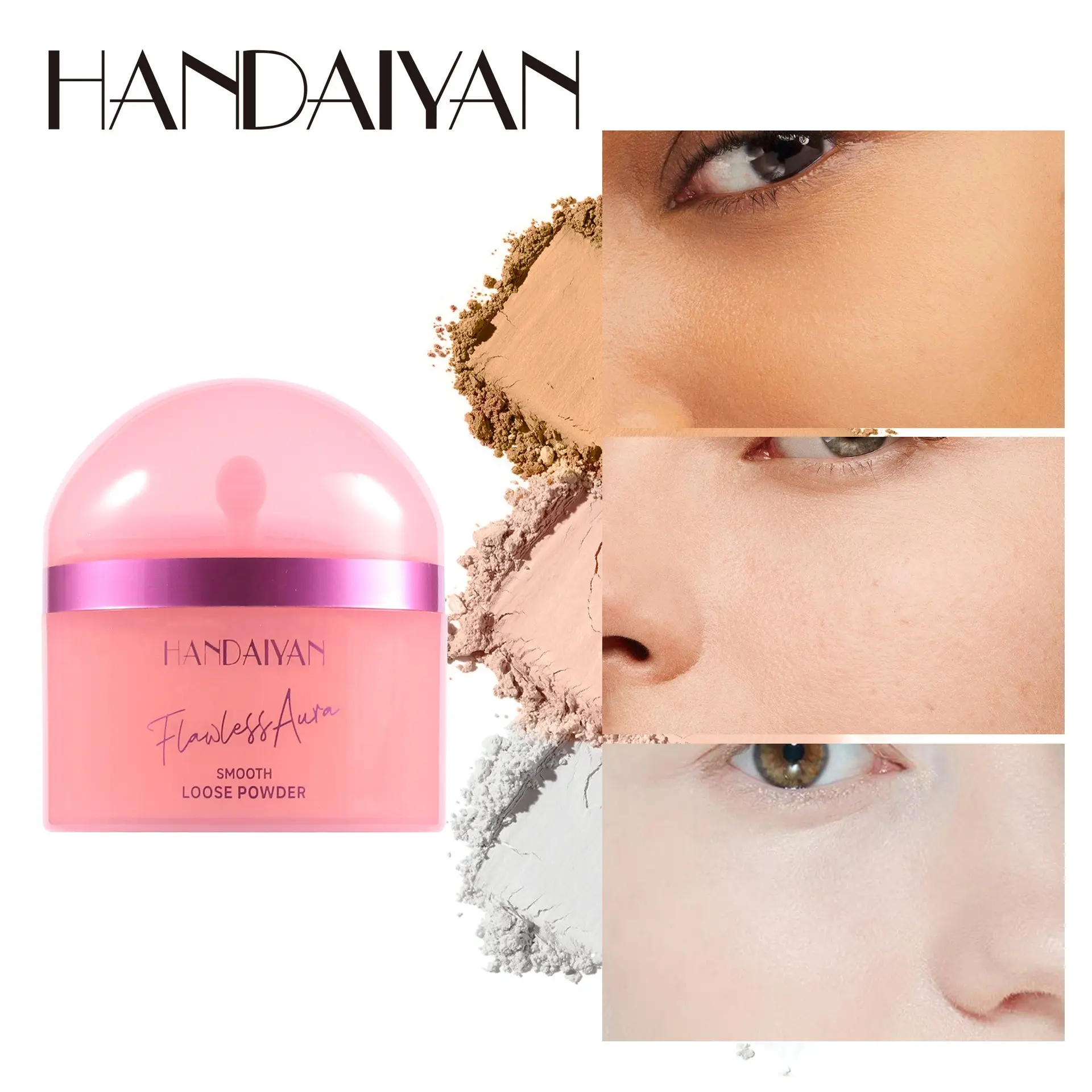 Natural Oil Control Makeup Powder Brightening Mist Facial Modification Powder Waterproof Lightweight Setting Powder Cosmetics