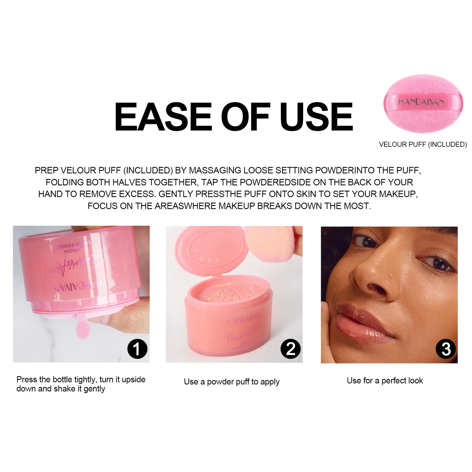 Natural Oil Control Makeup Powder Brightening Mist Facial Modification Powder Waterproof Lightweight Setting Powder Cosmetics