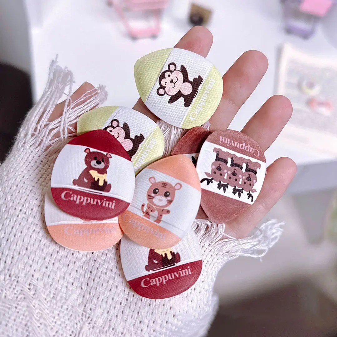 4Pcs/Box Animal Finger Puff Foundation Mini Air Cushion Puff Sponge Face Concealer BB Cream Cosmetic Applicator Makeup Tools