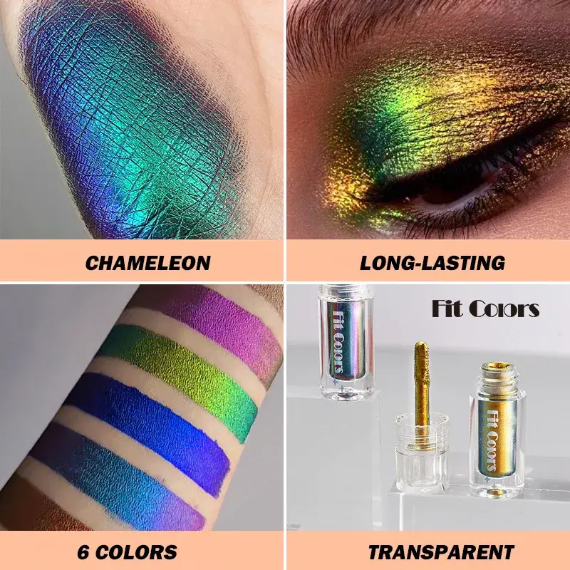 Chameleon Liquid Eyeshadow Long Lasting Multichrome Duochrome Eyeshadow Pigments Aurora Eyeshadow Glitter Makeup Party Cosmetic