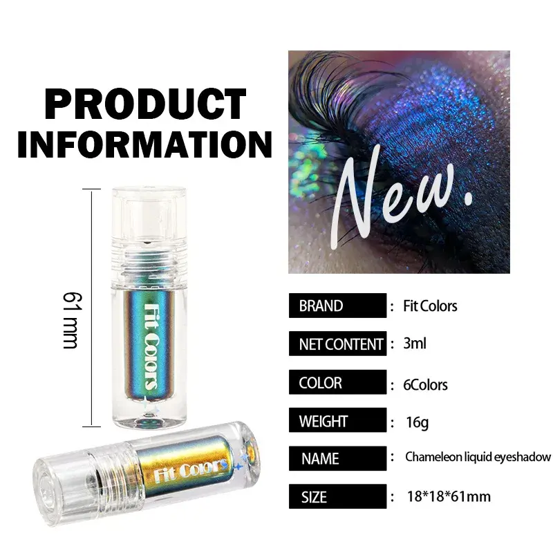 Chameleon Liquid Eyeshadow Long Lasting Multichrome Duochrome Eyeshadow Pigments Aurora Eyeshadow Glitter Makeup Party Cosmetic