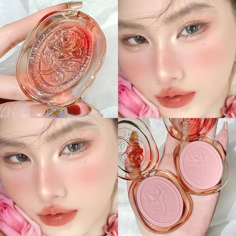 Enamel Powder Blush Palette Nude Peach Plum Makeup Natural Matte Embossed Blusher Low Saturation Expansion Eyeshadow Rouge Tint