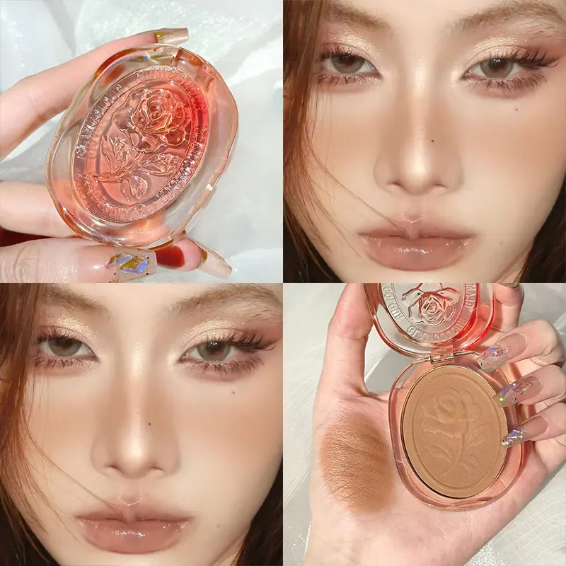 Enamel Powder Blush Palette Nude Peach Plum Makeup Natural Matte Embossed Blusher Low Saturation Expansion Eyeshadow Rouge Tint
