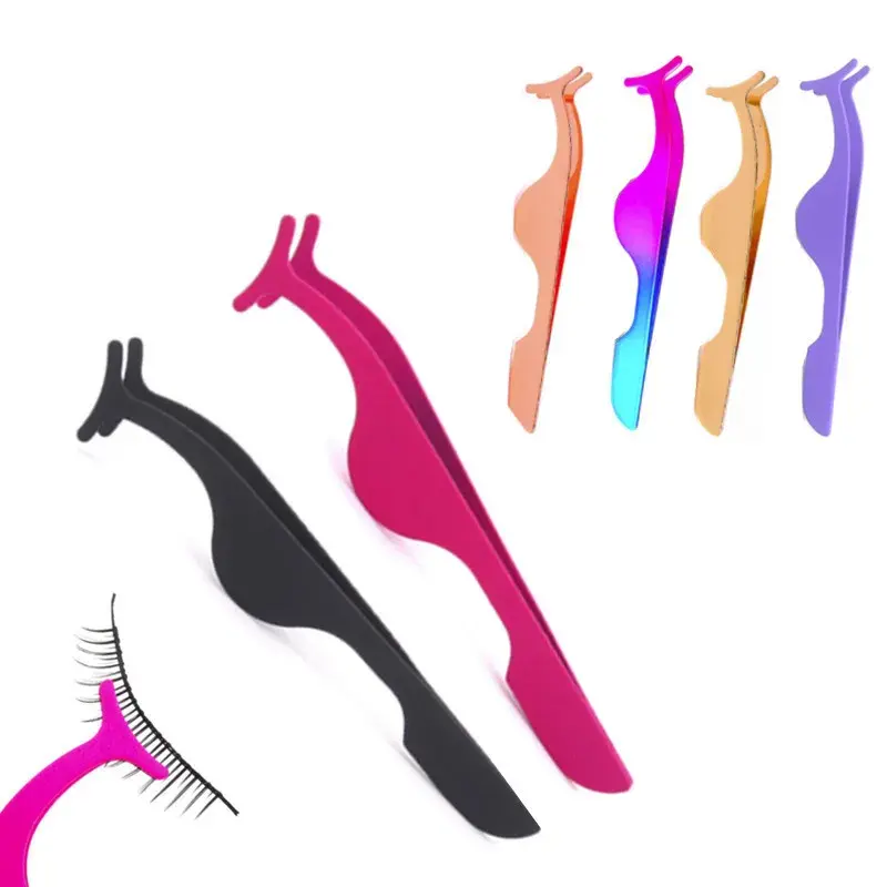 1 Pc False Eyelashes Tweezer Fake Eye Lash Applicator Makeup Tools Auxiliary Curler Mink Eyelashes Professional Tweezer Tools