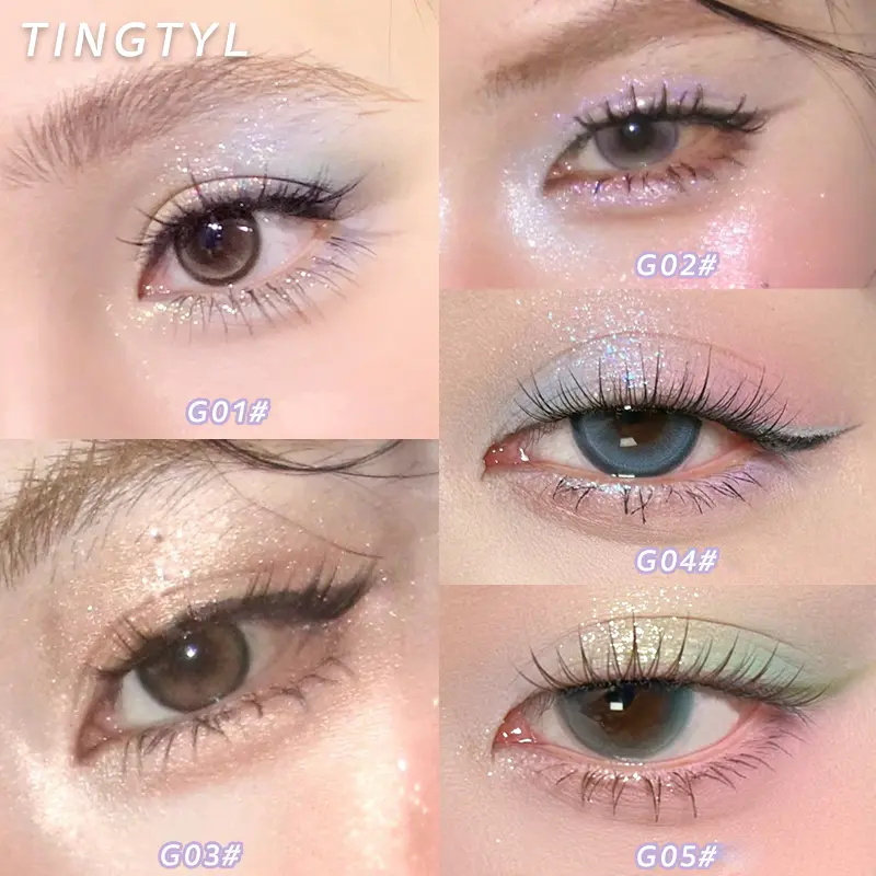 Pearlescent Flash Highlighters Chameleon Polarized Clear Diamond Eye Brightening 4-Color Full Shimmer Highlight Palette