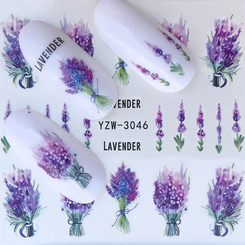 1PCS Spring Nail Water Decal Sticker Butterfly Floral Rose Leaf Transfer Slider Foil Flower Series Nail Sticker Art Decoration