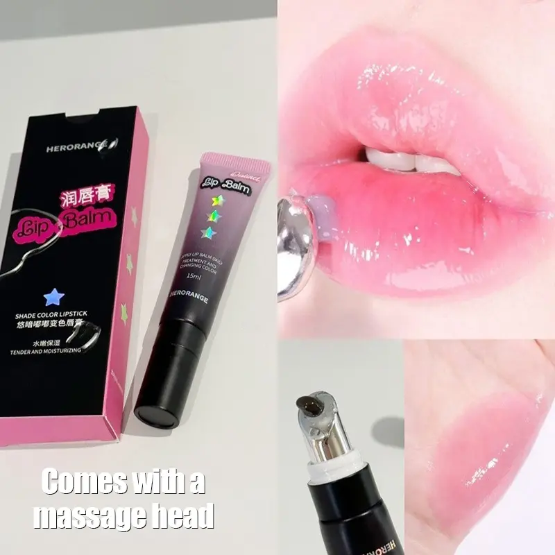Jelly Color Changing Lipstick Gel Moisturizing Pink Color Temperature Changing Mirror Clear Lip Gloss Tint Non-sticky Lip Balm