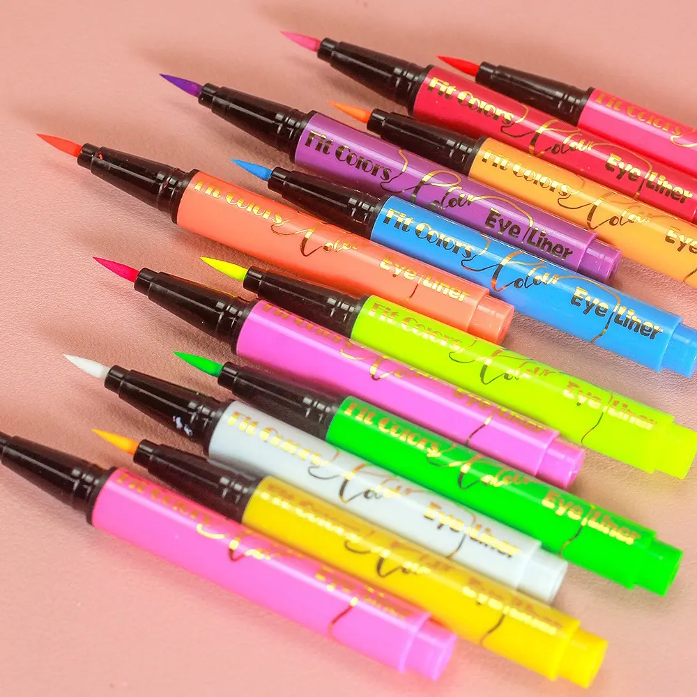 UV Fluorescent Eyeliner Pen Liquid Green Yellow Pink Orange Colorful UV Light Neon Eye Liner Face Body Paint Pen Festival Makeup