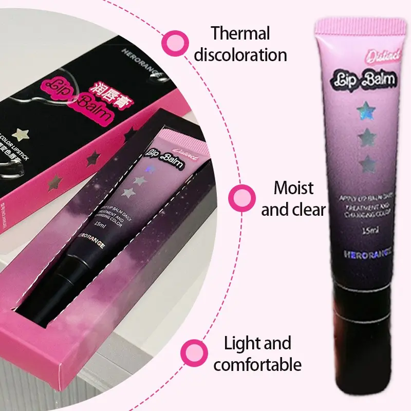 Jelly Color Changing Lipstick Gel Moisturizing Pink Color Temperature Changing Mirror Clear Lip Gloss Tint Non-sticky Lip Balm
