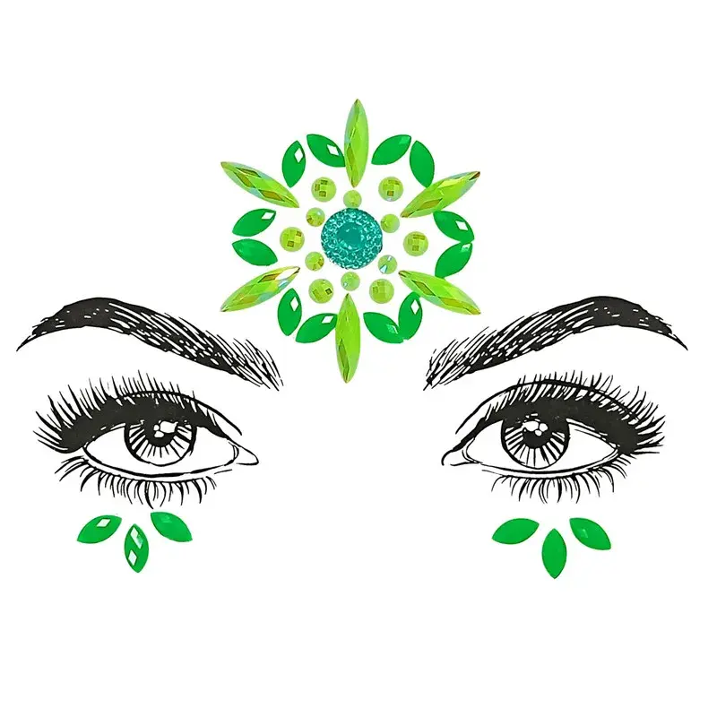 Face Jewels Temporary Tattoo Sticker Glitter Body Gems Gypsy Festival Adornment Party Face Decoration Tattoo Beauty Makeup Tools