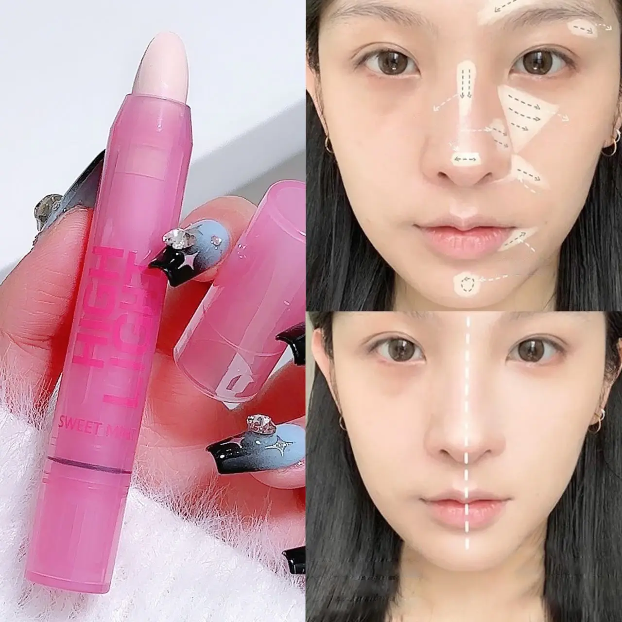 3D Facial Shaping Contour Pen Cream Makeup Highlight Stick High Gloss Brightening Natural Nose Shadow Repair Facial Flatness