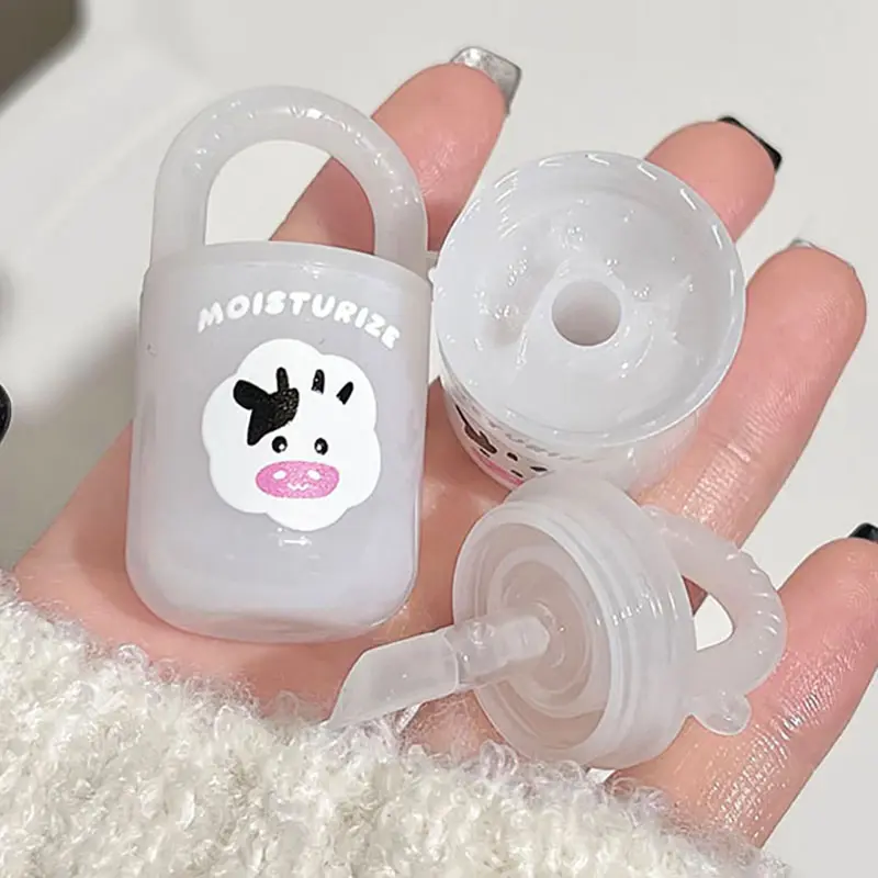 Cute Calf Lip Balm Base Hydrating Peach Jelly Lip Sleep Mask Natural Plant Anti-Cracking Colourless Lip Care Lighten Lines Gel