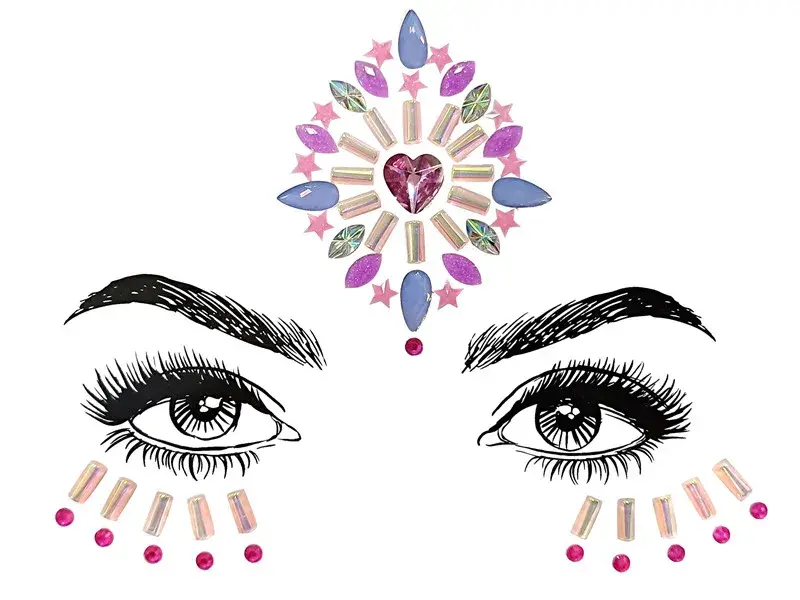 Face Jewels Temporary Tattoo Sticker Glitter Body Gems Gypsy Festival Adornment Party Face Decoration Tattoo Beauty Makeup Tools