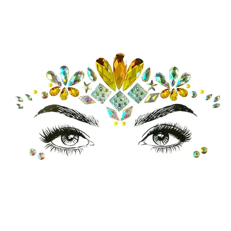 Face Jewels Temporary Tattoo Sticker Glitter Body Gems Gypsy Festival Adornment Party Face Decoration Tattoo Beauty Makeup Tools