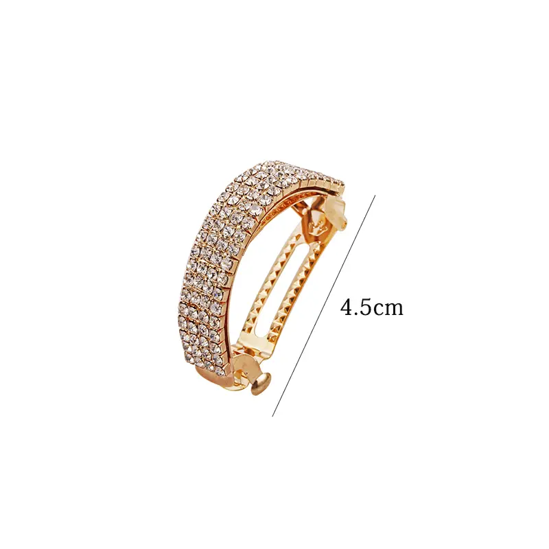 New Crystal Barrette Accessories Rhinestone Hairpin Snap Hair Clip Hair Gifts Ponytail Buckle Women Hair Accessories Hairgrip