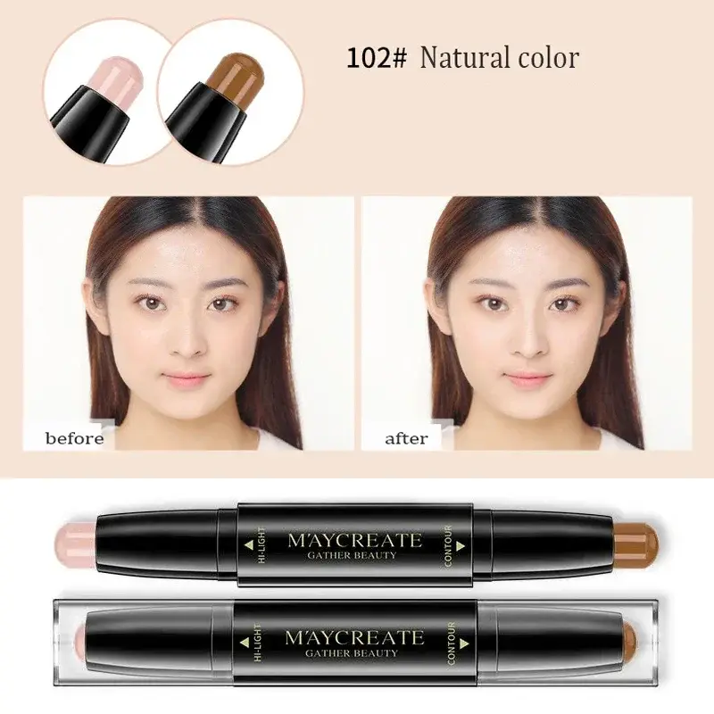 1PC Double-end Concealer Stick Face Makeup Creamy Foundation Pencil Women Cosmetics Facial Highlight Contour Stick Dark Circles