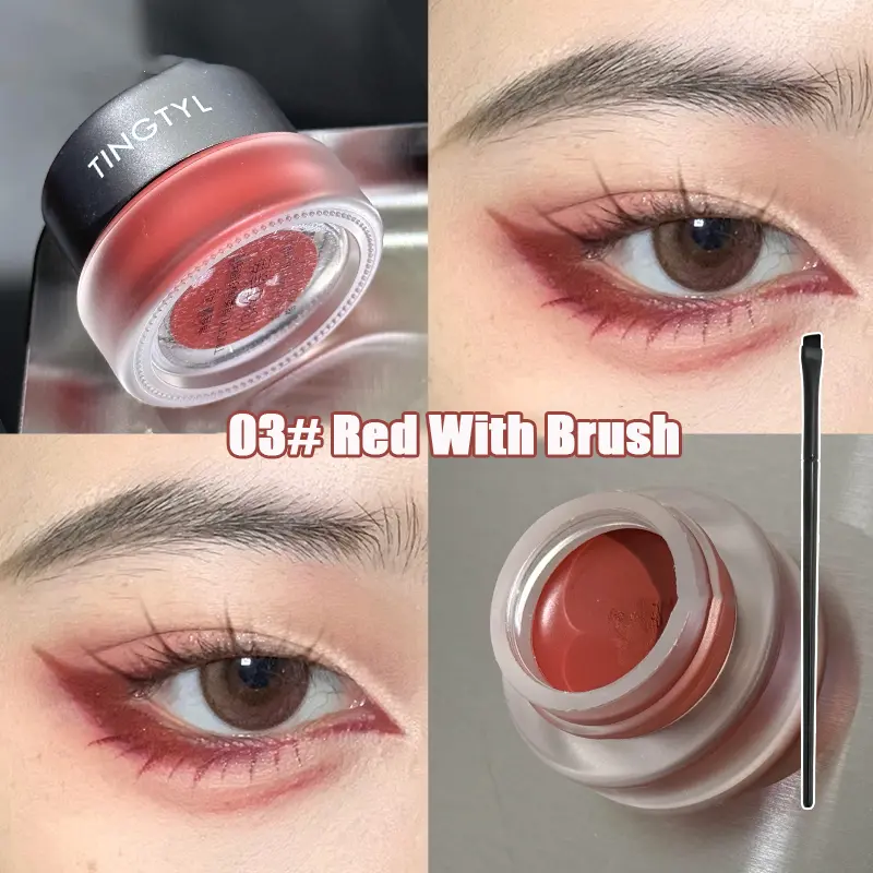 Creamy Soft Texture Eyeliner Gel Smooth Matte Black Brown Red Lying Silkworm Eyebrow Non-clumping Waterproof Eye Makeup Cosmetic