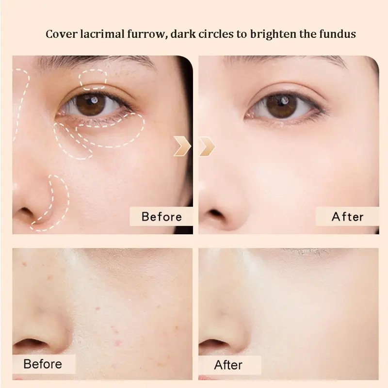Lightweight Concealer Pen Makeup Shadow Contouring Cream Cover Dark Circle Acne Liquid Corrector Contour Stick With Brush