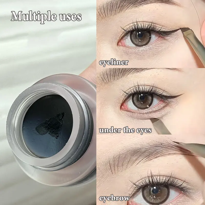 Creamy Soft Texture Eyeliner Gel Smooth Matte Black Brown Red Lying Silkworm Eyebrow Non-clumping Waterproof Eye Makeup Cosmetic