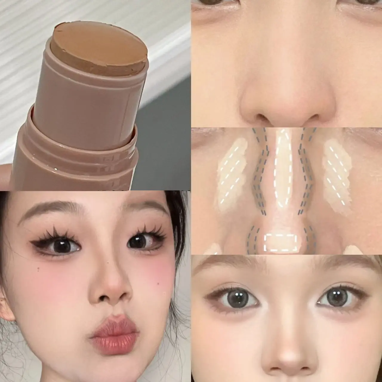 Natural Brown Contouring Highlighter Stick Matte Beige Concealer Brightening Primer Nose Shadow Three-dimensional Facial Makeup