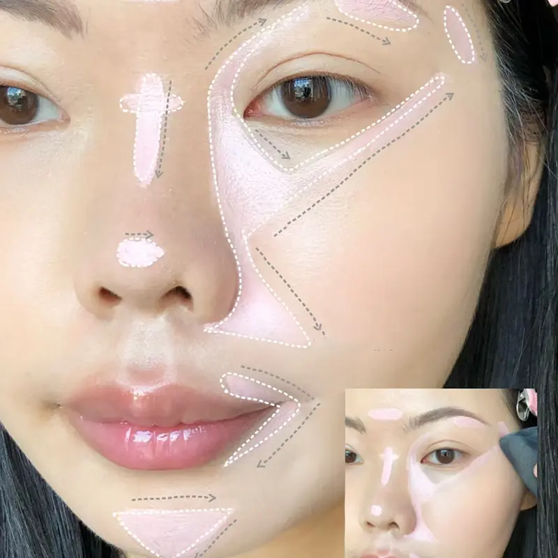Expansion Highlight Concealer Stick Milk Purple High Gloss Brighten Facial Concealer Tear Grooves Law Lines Base Makeup Primer