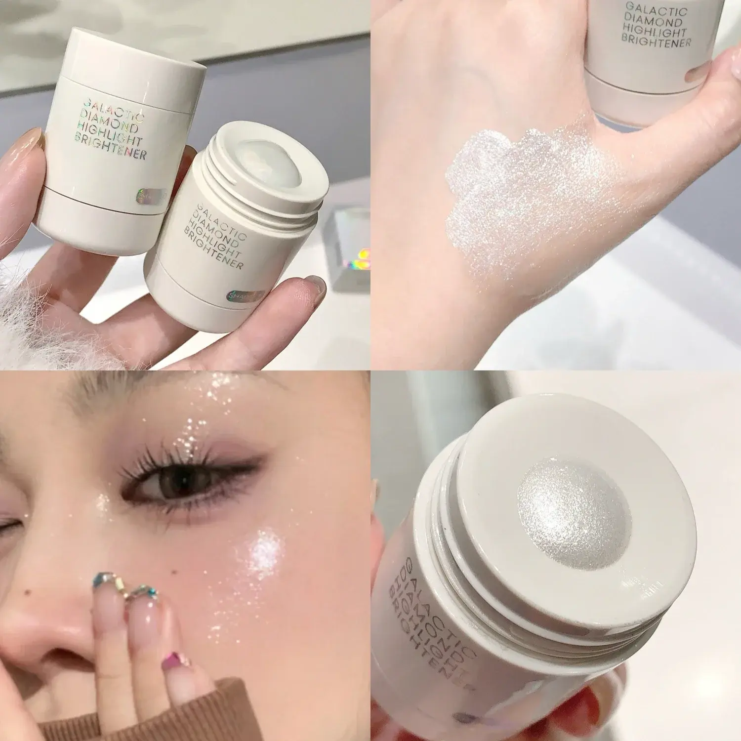 Rotating Diamond Highlighting Liquid Pearlescent Shining Crystal Nose Bridge Facial Clavicular Glitter Delicate Highlight Makeup