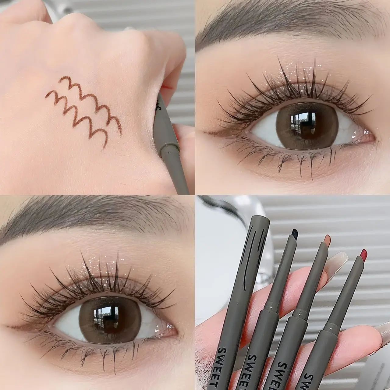 Matte Lying silkworm Eyeliner Gel Pen Waterproof Not Blooming Quick Drying Eye Liner Pencil Red Brown Eye Shadow Pen Makeup