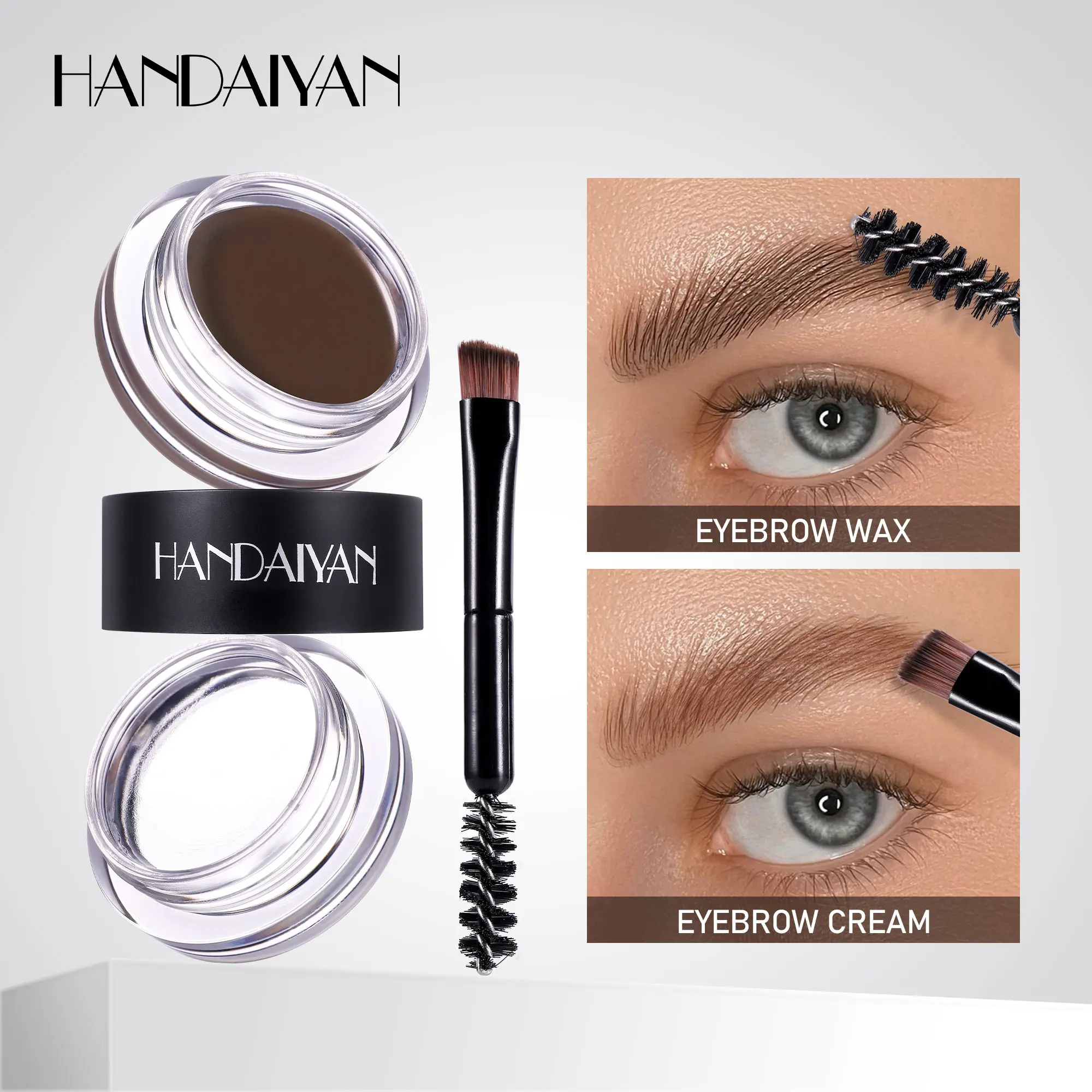 8-Color Matte White Black Wild Brow Styling Eyebrow Shaping Gel Transparent Waterproof Eyebrow Wax 2-in-1 Eyebrow Dye Cream