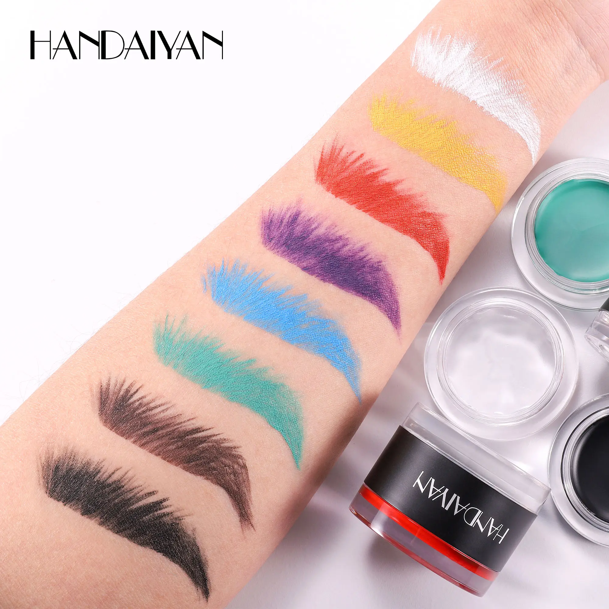8-Color Matte White Black Wild Brow Styling Eyebrow Shaping Gel Transparent Waterproof Eyebrow Wax 2-in-1 Eyebrow Dye Cream
